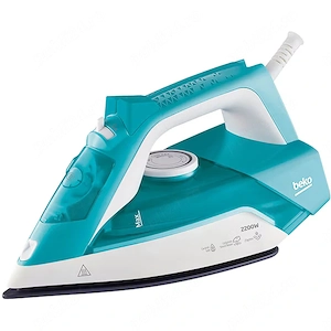 Fier de calcat BEKO SIM3122T, 2200W, 140g min, 240 ml, talpa ceramica, alb-turcoaz