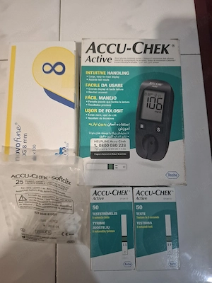 Vand aparat glicemie ACCU -CHEK Active + 110 teste + 200 ace