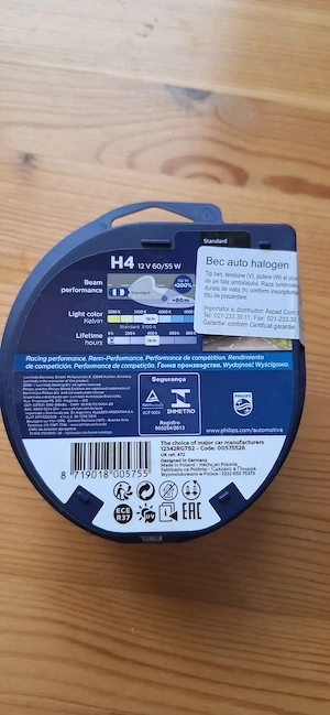 Set 2 Becuri auto PHILIPS Racing Vision GT200 H4 - imagine 3
