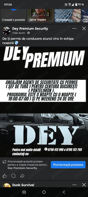 Dey Premium Security cauta agenti de securitate 