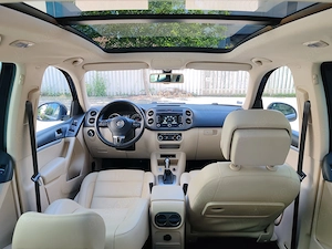 Vw Tiguan 2.0 TDI 4x4 DSG Piele Crem Panoramic Navi Incz Scaune Cmr Masalier Carlig ParkAsist Jante  - imagine 6