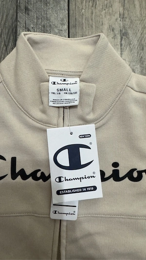 Set Champion hanorac crem full-zip + pantaloni negri jogger | NOU cu eticheta