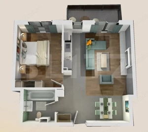 Apartament 2 camere, bloc nou, semifinisat, 54mp, zona Vivo