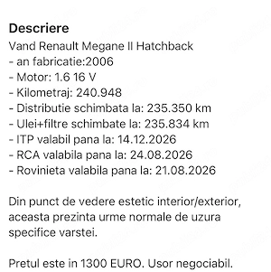 Vand Renault Megane II - imagine 3
