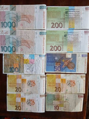 Lot Bancnote Slovenia (Tolar) - Colecție completă 10-1000 Tolarjev