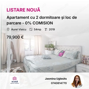 Apartament cu 2 dormitoare și loc de parcare - 0% COMISION