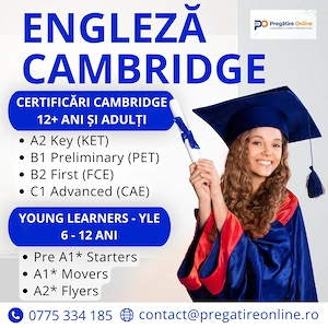 Meditatii la limba engleza si certificari Cambridge pentru copii si adulti