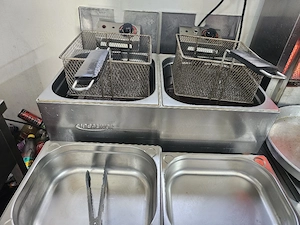 Friteuză electrică dublă din inox   Idealinox profesională fast-food