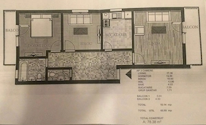 Ap 3 camere, 2 balcoane, 1parcare+terasa - imagine 9