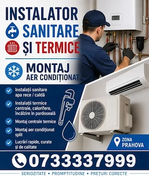 Montaj aer conditionat- Instalator sanitare si termice