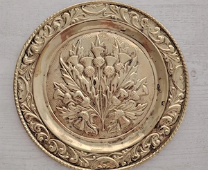 Farfurie decorativa vintage din alamă.