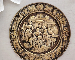Farfurie decorativa vintage din alamă!