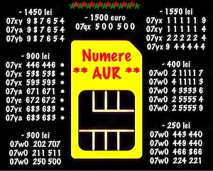 Numere telefon Vip * Numar Gold Aur * Cartele Sim cu Impact Vizual