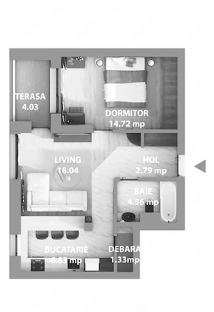Studio - 2 camere, bloc nou finalizat, Bartolomeu - Lanii. - imagine 2