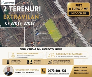 2 Terenuri Extravilan Moldova Noua – Parcelabile
