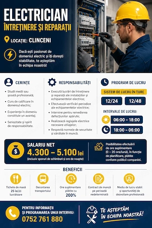 Electrician Intretinere si Reparatii