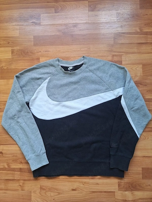 Bluză Sport Nike Sportswear Big Swoosh Mărimea L Gri Negru Alb Colorblock