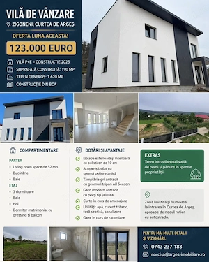 Casa noua de vanzare in Zigoneni Arges
