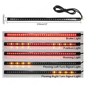 Bandă LED Flexibilă Moto / Scuter / ATV – Semnalizare Secvențială, Frână și Poziție - imagine 4
