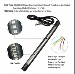 Bandă LED Flexibilă Moto / Scuter / ATV – Semnalizare Secvențială, Frână și Poziție