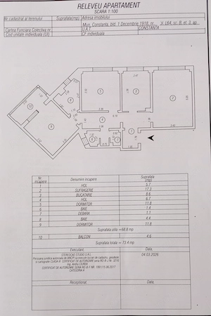 Apartament de 3 camere, decomandat, zona Casa de Cultura 