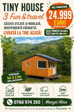 Casuta mobila Tiny House independenta energetic - imagine 5