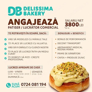 Lucrator comercial covrigarie Delissima Bakery