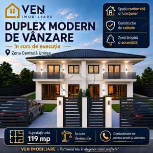 Duplex modern 119 mp în Unirea | 3 dormitoare | Terasă generoasă + balcon