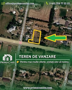 Locuri de casa in sat Caltuna Smeeni   2 loturi de 800 si 1307mp   drum asfaltat   intre case   Pret