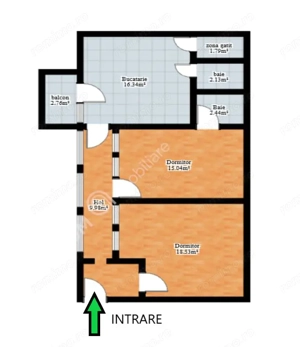Apartament 2 camere balcon garaj curte libera zona ultracentrala Sibiu - imagine 7