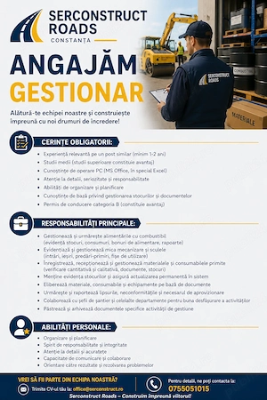 Serconstruct Roads - Angajeaza Gestionar 