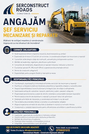 Sef serviciu - Mecanizare - întretinere si reparatii utilaje
