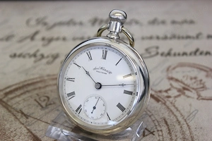 Ceas de buzunar American Waltham Watch Co din argint gravat manual din anul 1886- servisat 