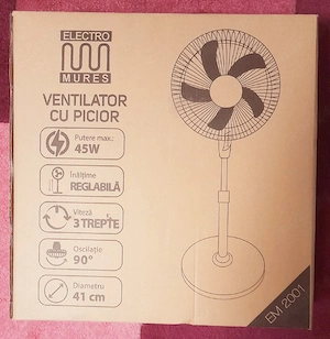 Ventilator NOU în cutie 2 modele 45W,înălțime reglabilă,viteză 3 trepte, oscilație 90 diametru 41cm