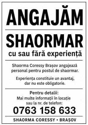Shaormeria Coressy Brașov Angajează 