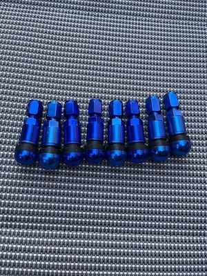Set Valve Metalice Aluminiu auriu/Albastru Eloxat Jante Auto / Moto - imagine 2