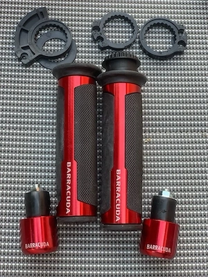 Set Manșoane Moto + Capete Ghidon BARRACUDA Aluminiu CNC  - imagine 2