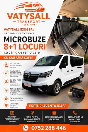 Închirieri microbuze 8+1 - CLUJ   fără șofer