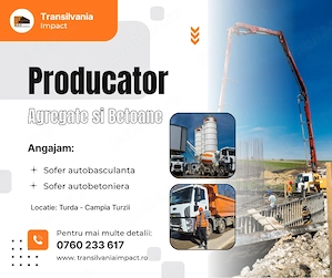 Angajam soferi pe autobasculanta si autobetoniera