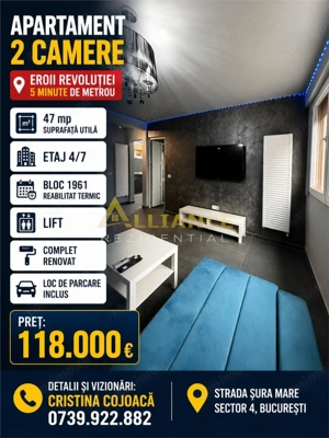 5 Minute Eroii Revolutiei Apartament 2 camere mobilat si utilat + parcare