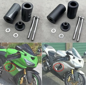 Set Crash Pad-uri (Glisoare Cadru) Kawasaki Ninja ZX-6R / ZX-6RR / 636 (2003 - 2004) (2005-2006) 