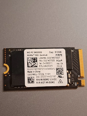SSD WD 512GB, SN5000S, NVMe, PCIe 4.0 x4, format 2242,- 6000    4200 MB s 