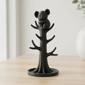 Suport Bijuterii Tip Copac cu Figurină Koala Decorativă 18cm