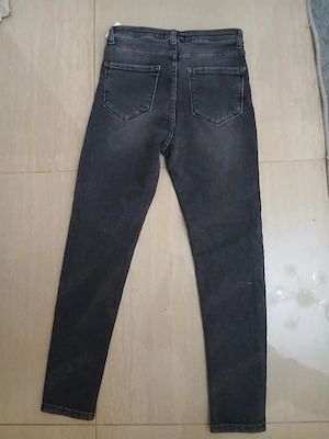 Blugi fete skinny, culoare gri - imagine 3