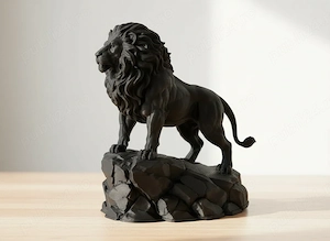 Statueta Decorativa Leu Impunator, Ornament Interior Figurina Animal Salbatic