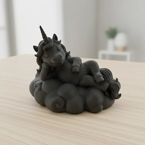 Figurina Decorativa Unicorn Visator pe Nor - Imprimare 3D