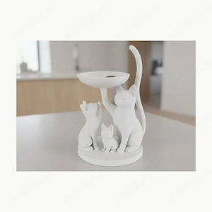 Suport Bijuterii Pisica Decorativa, Organizator Accesorii Imprimat 3D, 15cm