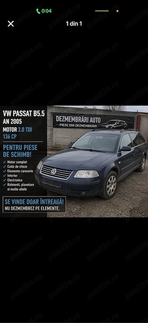 vand pasaat b5.5 pentru piese 