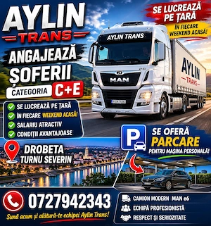 Angajări șoferi categoria C+E pentru transport intern 