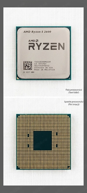 Procesor AMD Ryzen 5 2600 - Socket AM4 (Folosit, stare perfectă)